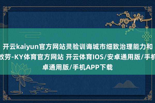 开云kaiyun官方网站灵验训诲城市细致治理能力和寰球服务效劳-KY体育官方网站 开云体育IOS/安卓通用版/手机APP下载