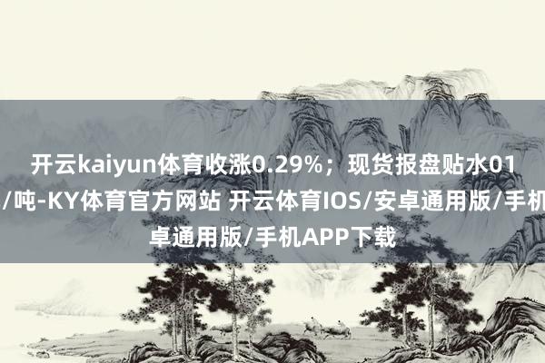 开云kaiyun体育收涨0.29%；现货报盘贴水01合约62元/吨-KY体育官方网站 开云体育IOS/安卓通用版/手机APP下载