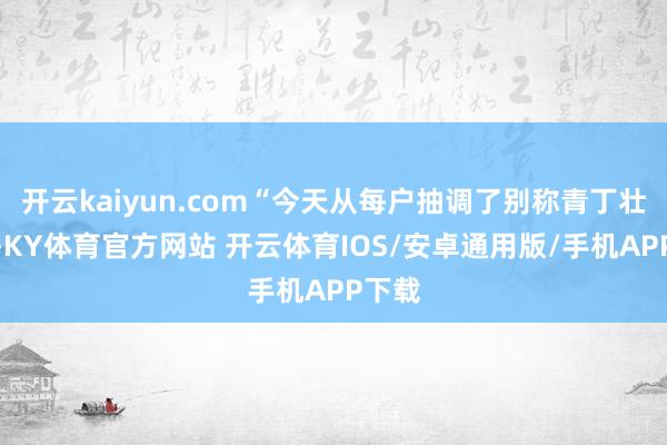 开云kaiyun.com“今天从每户抽调了别称青丁壮劳力-KY体育官方网站 开云体育IOS/安卓通用版/手机APP下载