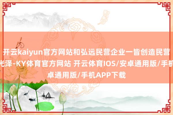 开云kaiyun官方网站和弘远民营企业一皆创造民营经济新的光泽-KY体育官方网站 开云体育IOS/安卓通用版/手机APP下载