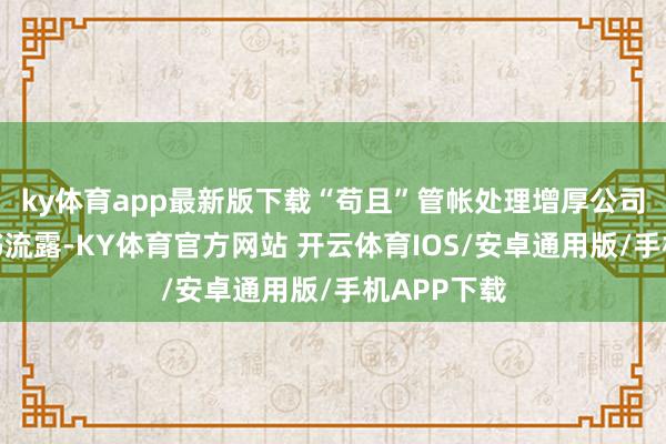 ky体育app最新版下载　　“苟且”管帐处理增厚公司利润　　招股书流露-KY体育官方网站 开云体育IOS/安卓通用版/手机APP下载