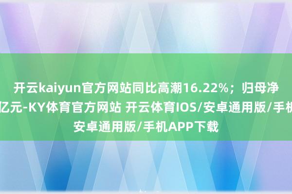 开云kaiyun官方网站同比高潮16.22%；归母净利润1.34亿元-KY体育官方网站 开云体育IOS/安卓通用版/手机APP下载